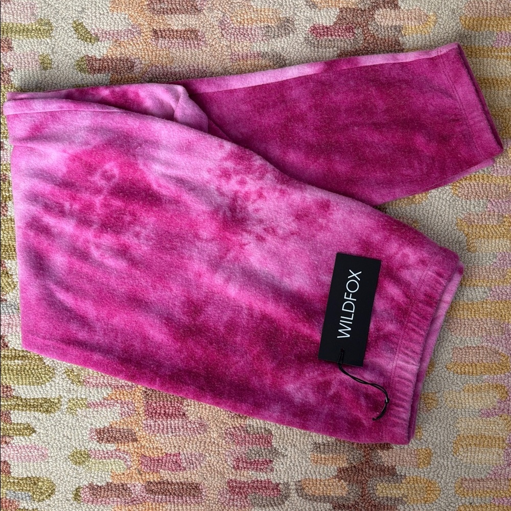 Wildfox Love Potion Knox Tie Dye Wash Hot Pink Knit Joggers LG NWT cozy comfy - Picture 14 of 14
